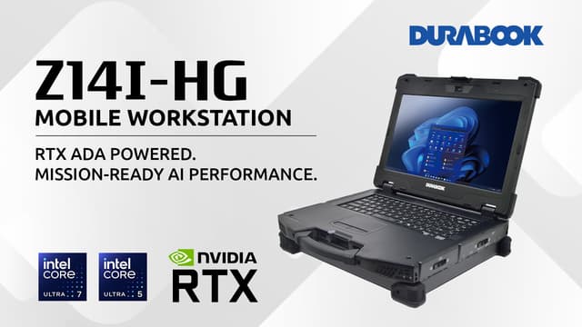 DURABOOK Launches Z14I-HG: The World's first AI-ready Fully Rugged Mobile Workstation Delivering AI Performance up to 682 TOPS