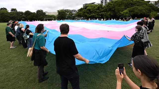 Impossible to ignore: joy as largest trans flag unfurls