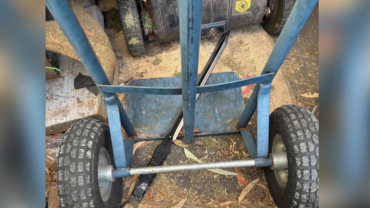 Suspected murder weapon found lying on a shed floor
