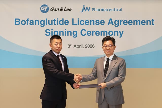 Gan & Lee Pharmaceuticals Signs Exclusive License Agreement with JW Pharmaceutical, the Leading South Korean Pharma, to Advance the Global Commercialization of the Innovative GLP-1 Receptor Agonist Bofanglutide
