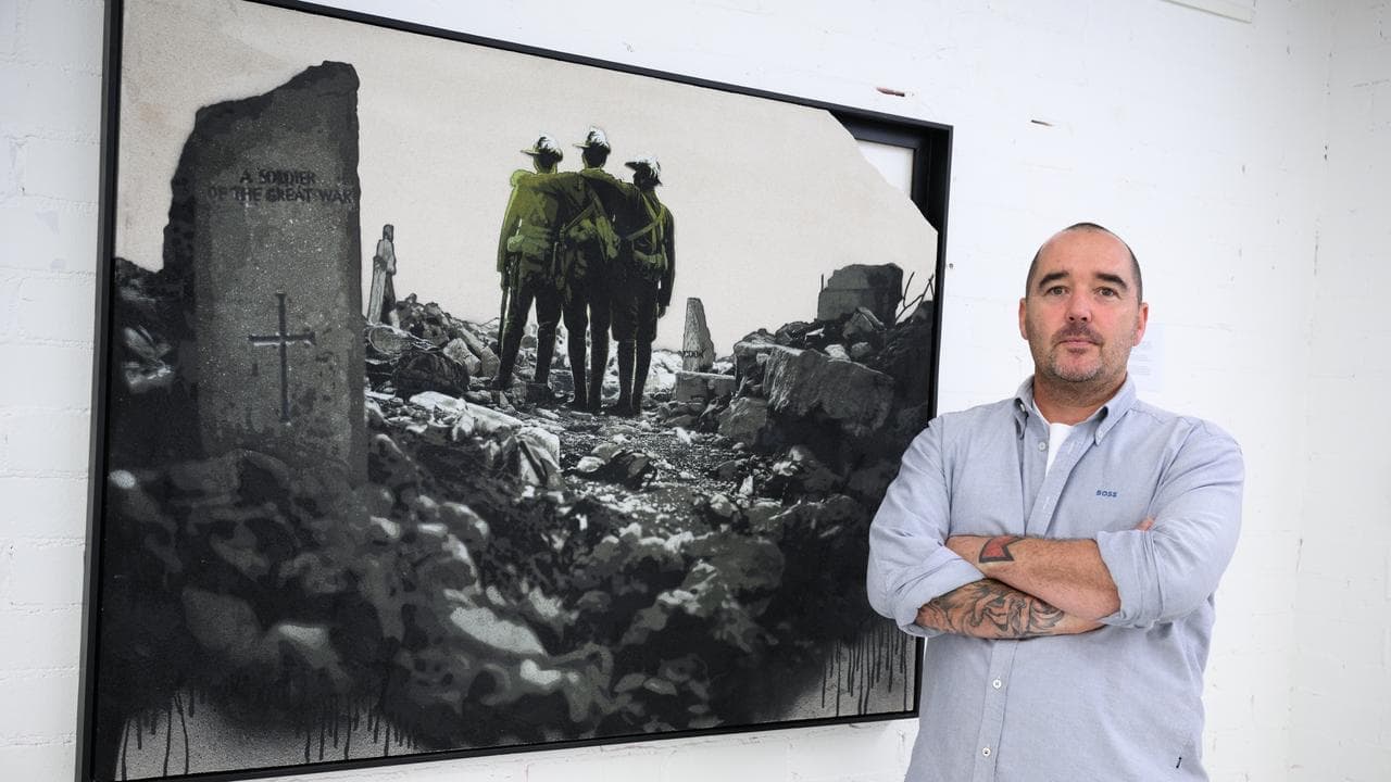 Stencil artist grieves ANZAC graves destroyed in Gaza