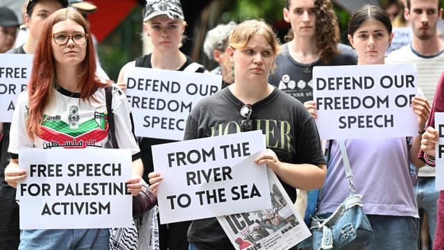 Pro-Palestine protesters arrested over banned chant
