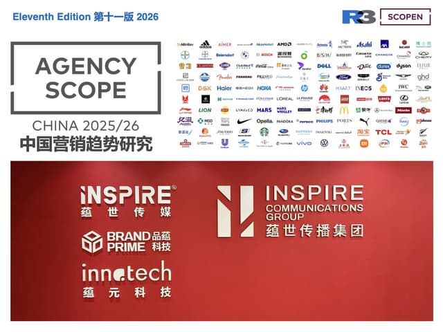 iNSPIRE Media & Communications Earns 14 No. 1 Rankings in Agency Scope China 2025/2026