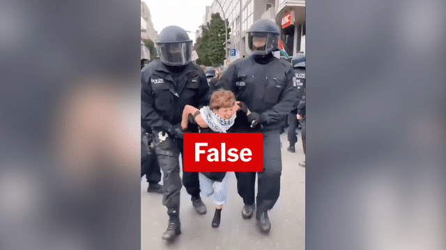 German pro-Palestine protest clip passed off as Sydney arrest