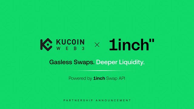 KuCoin Web3 Wallet Integrates 1inch Swap API to Power Gasless, MEV-Protected RWA Swaps