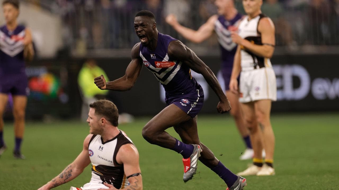 Freo unleash five-goal burst to sink Hawks in thriller