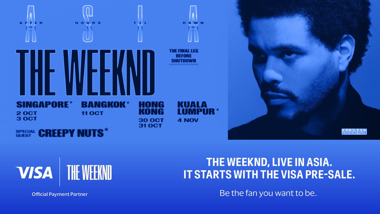 Visa amps up the music as Official Payment Partner for the Asia leg of The Weeknd's 'After Hours Til Dawn' Stadium Tour