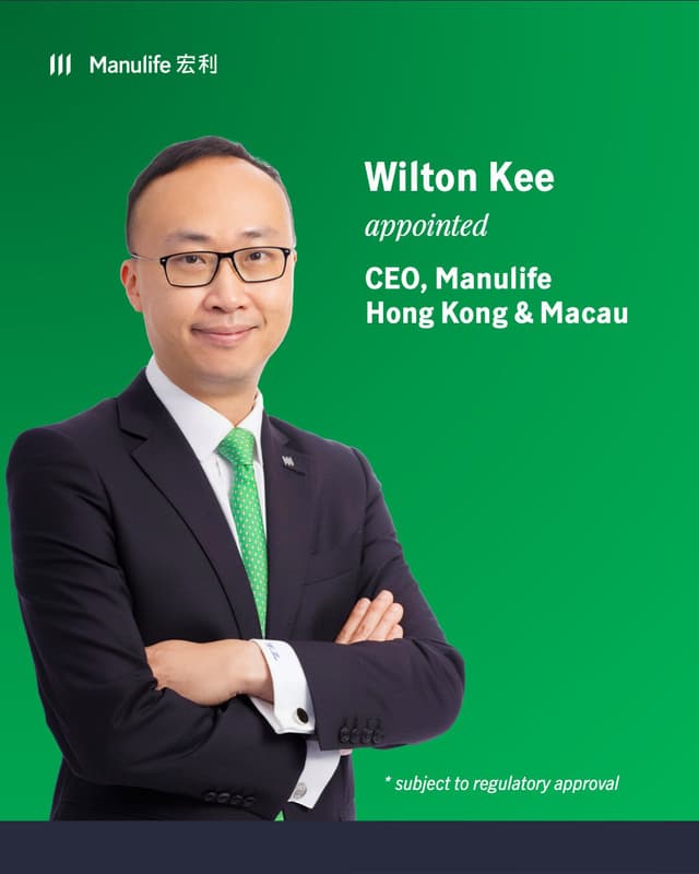 Manulife Hong Kong and Macau Announces CEO Succession