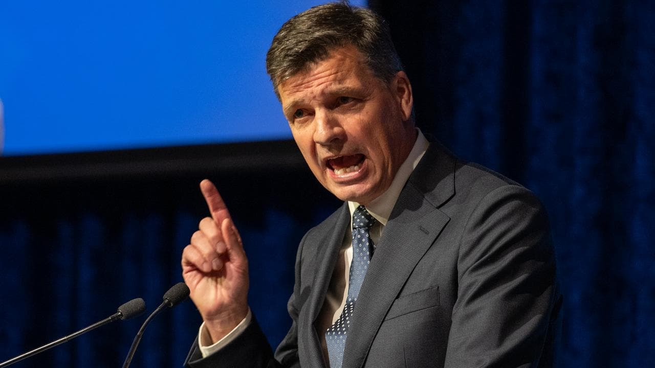 Angus Taylor draws 'battle lines' in key party address