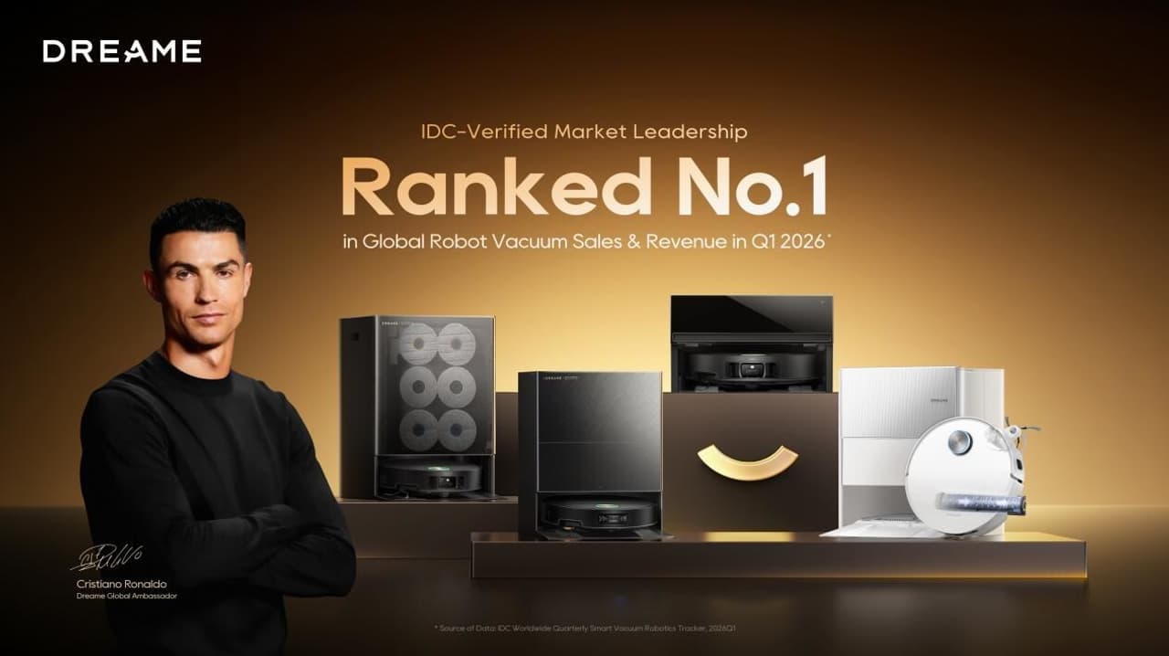 Dreame ranked No.1 in Global Robot Vacuum Sales & Revenue, according to International Data Corporation (IDC)