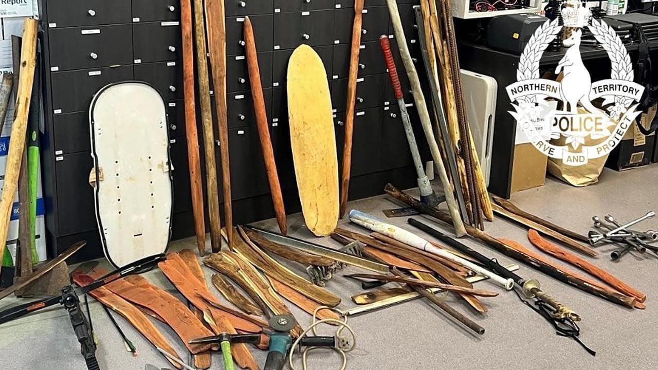 Weapons seized after violent disturbance at town camp