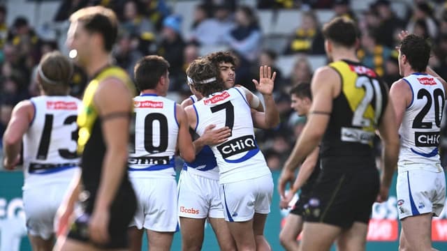 Kangaroos hold on for scrappy AFL win over Tigers