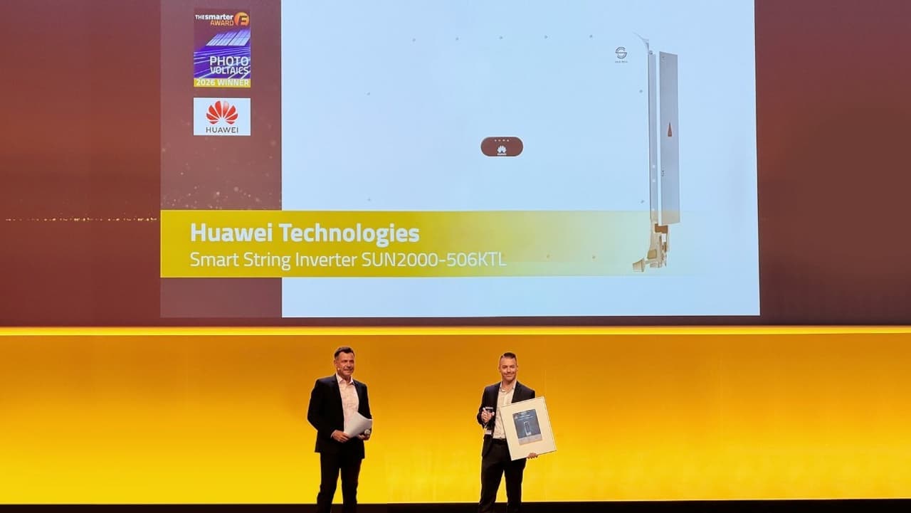 Huawei's 506   kW Smart String Inverter Won the Smarter E AWARD at Intersolar Europe 2026