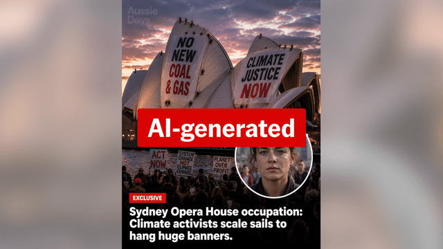 Foreign actor fabricates Opera House climate change protest