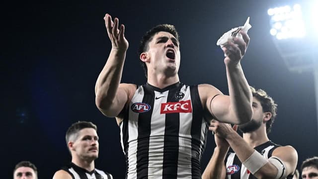 Magpie Maynard in hot water after nudge on umpire