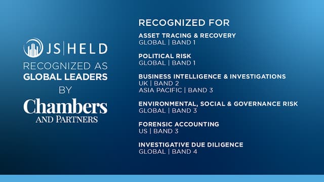 Chambers and Partners Recognizes J.S. Held and Experts Across Six Global Disciplines