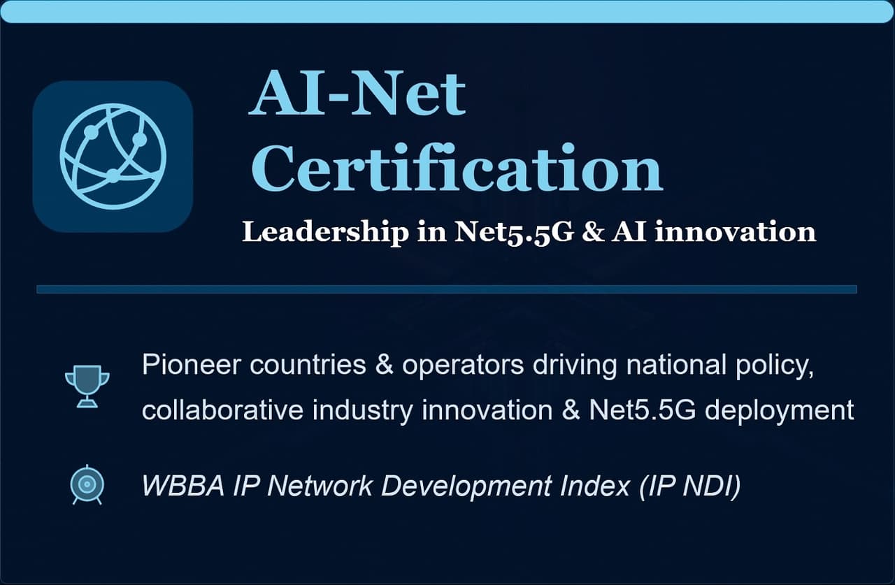 Leading the Network 2030: WBBA Officially Launches AI-Net, a Globally Authoritative Data Communications Certification