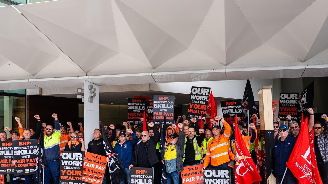 BHP port workers take action in historic Pilbara strike