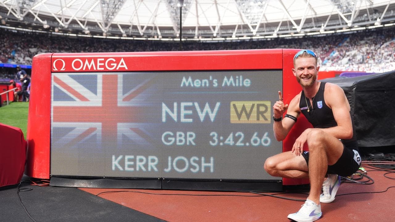 Kerr breaks mile world record, Aussies shine in London