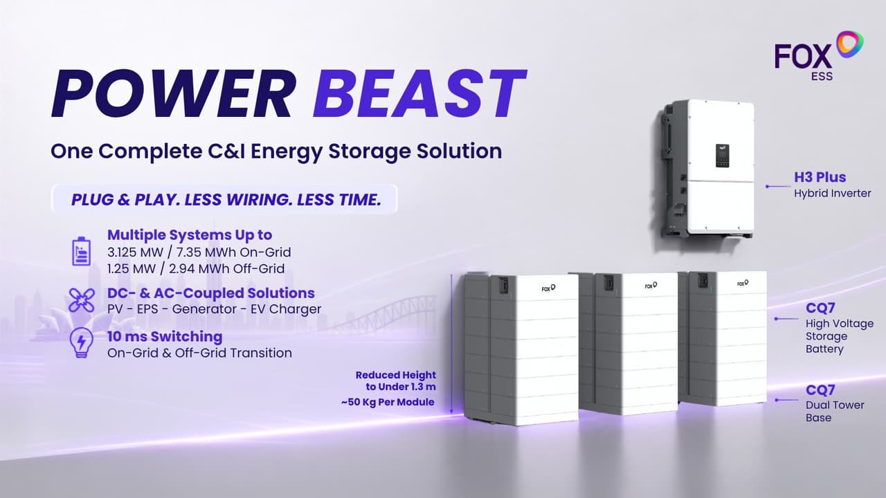Fox ESS Launches POWER BEAST to Simplify C&I Energy Storage Deployment