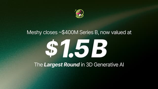 Meshy Raises Nearly $400 Million at a $1.5 Billion Valuation, the Largest Round to Date in AI 3D