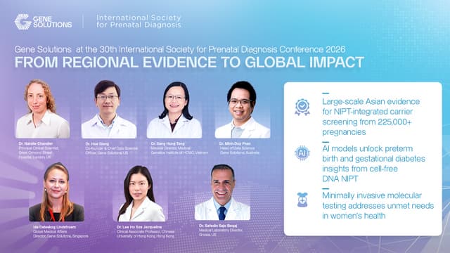 Gene Solutions Showcases Global Evidence and Responsible Innovation in Prenatal and Women's Genomic Health at ISPD 2026