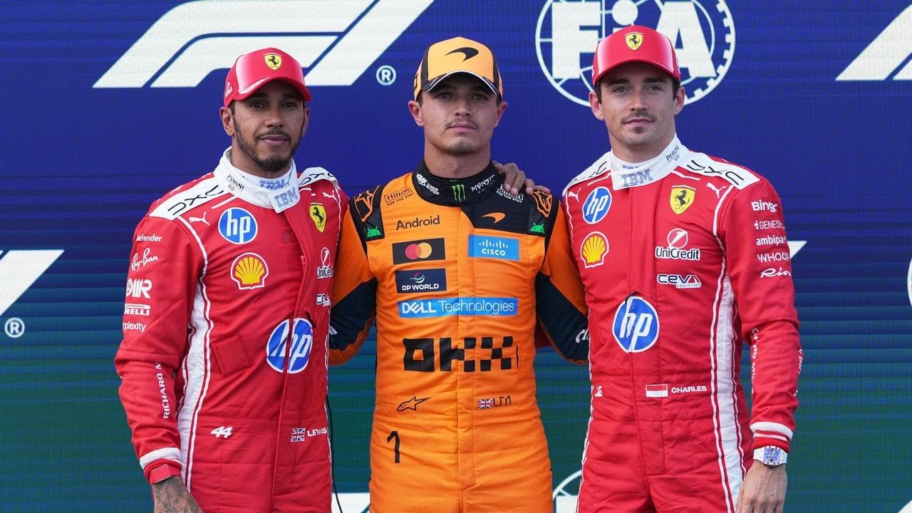 Norris on pole, Hamilton penalised for blocking Piastri
