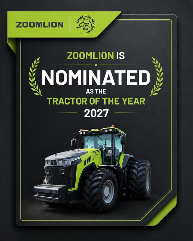 Zoomlion DV3504 Hybrid Tractor Shortlisted for Two Categories of TOTY 2027, Marking a Breakthrough for Chinese High-Horsepower Agricultural Machinery