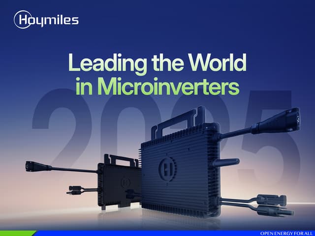 Hoymiles Achieves 17.4% Global Microinverter Shipment Share, Reinforcing Its Leadership in the Global Market