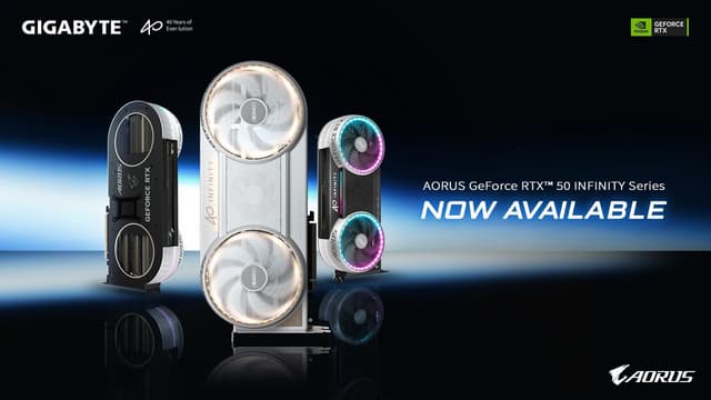 GIGABYTE Announces the Availability of AORUS GeForce RTX™ 50 INFINITY Series Graphics Cards