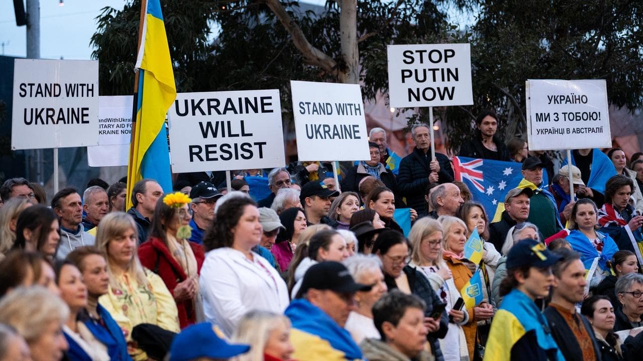 'Stand with Ukraine': war-torn nation's freedom cries