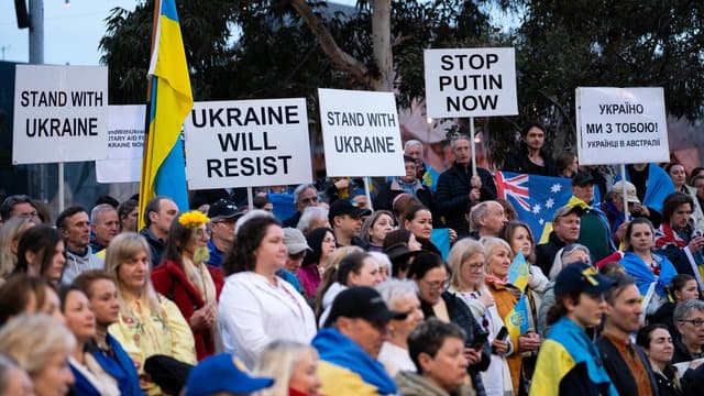'Stand with Ukraine': war-torn nation's freedom cries