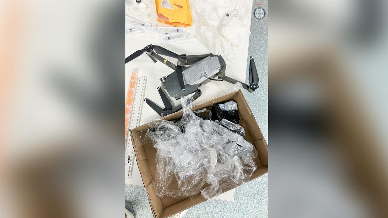 Man charged after drone drops drugs into big house