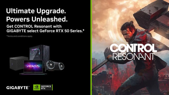 GIGABYTE Collaborates with NVIDIA to Enhance Gaming with GeForce RTX™ 50 Series and CONTROL Resonant Bundle