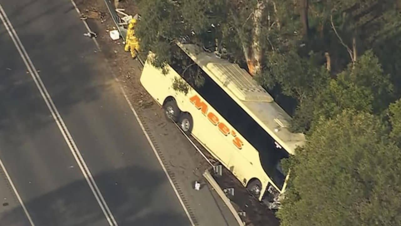 One dead, scores injured in bus crash on rural highway