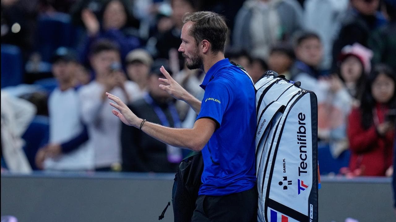 Demon faces Djokovic in China final after Medvedev DQ'd