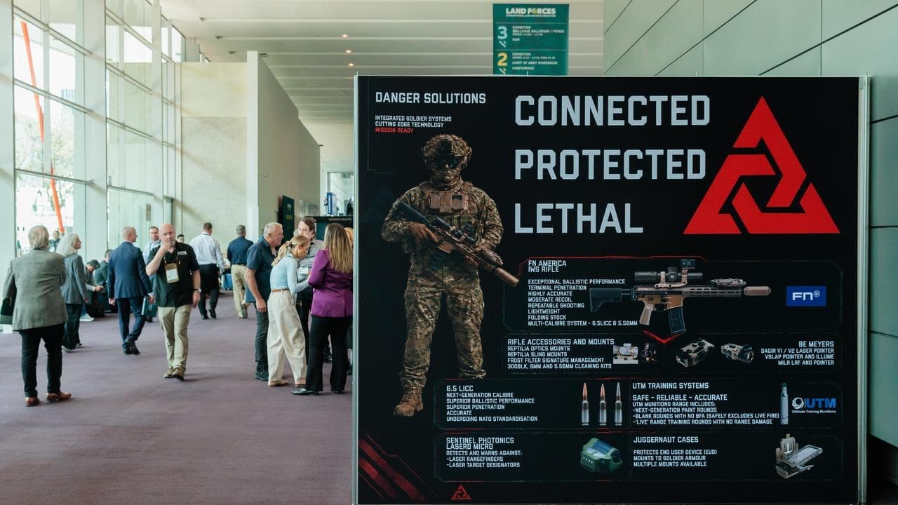 Killer drones, rockets on show at contentious expo