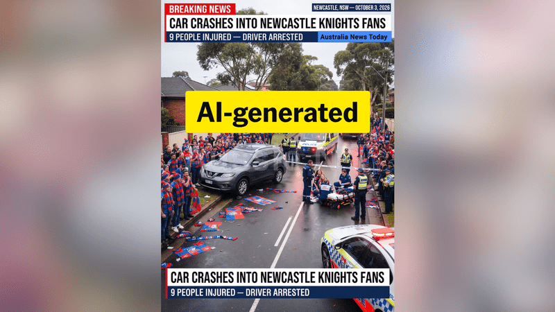 Australian news sensationalised with clickbait AI images