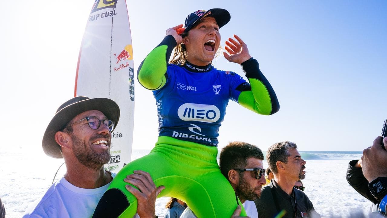 Molly's game: surfing 'glow worm' on top of world again