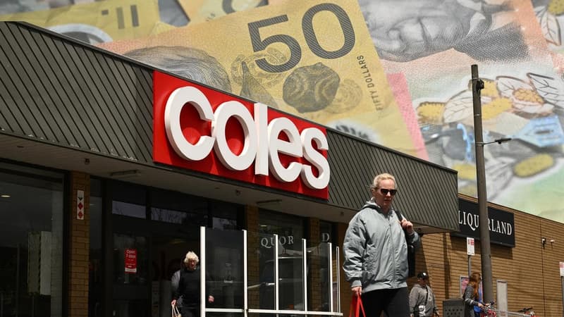 'Down, down': Coles supermarket sales trail big rival