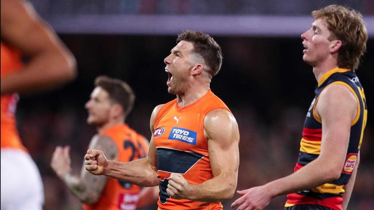 GWS stun Adelaide in massive boost to AFL finals hopes