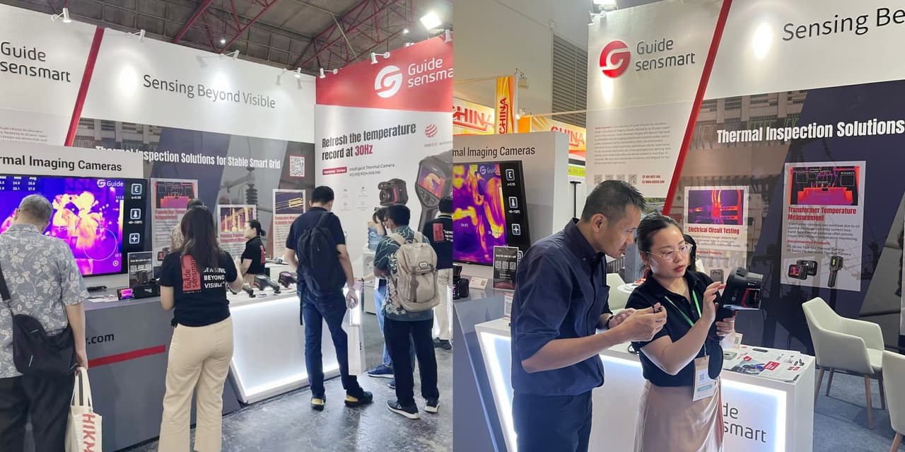 Guide Sensmart unveiled its latest thermography products during the 2023 Electric & Power Indonesia Exhibition