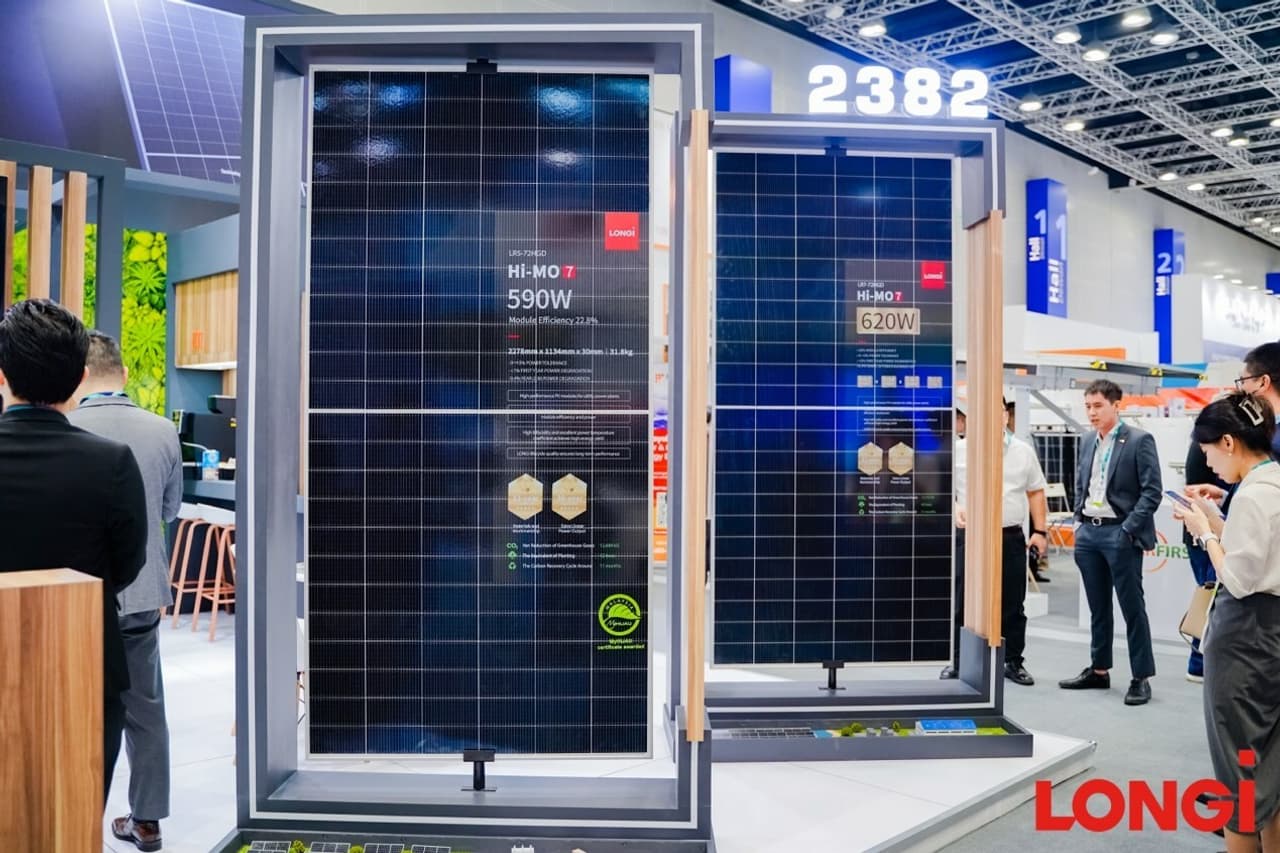 LONGi displays its Hi-MO series modules at the IGEM Exhibition in Malaysia