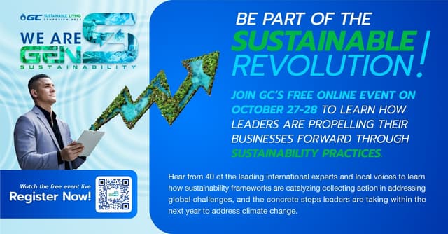 Stand for sustainability and mark your calendars for GC's free Sustainable Living Symposium 2023: WE ARE GEN S on October 27-28!