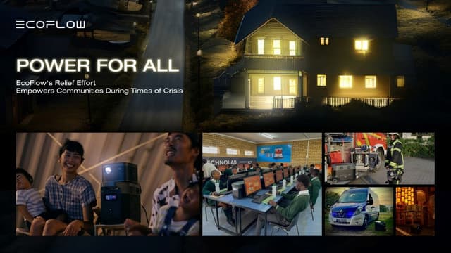 EcoFlow Launches "Power for All" Initiative To Empower Communities During Times of Crisis