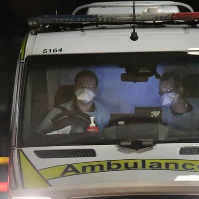 Paramedics shaken after ambulance run off road