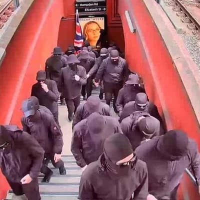 Balaclava clad neo-Nazis arrested after storming train