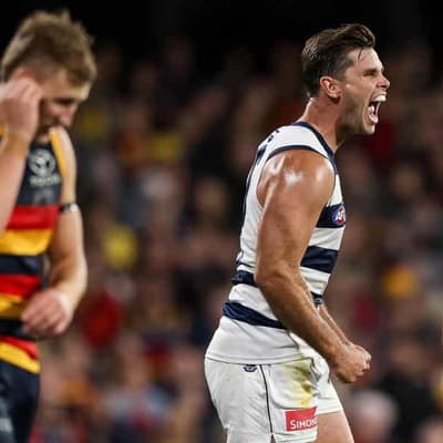 Four-goal Hawkins stars as Geelong down Adelaide