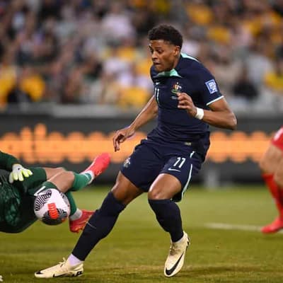 Goodwin steals the show as Socceroos thump Lebanon 5-0