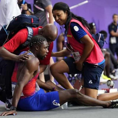 COVID-stricken Lyles struggles home third in 200m